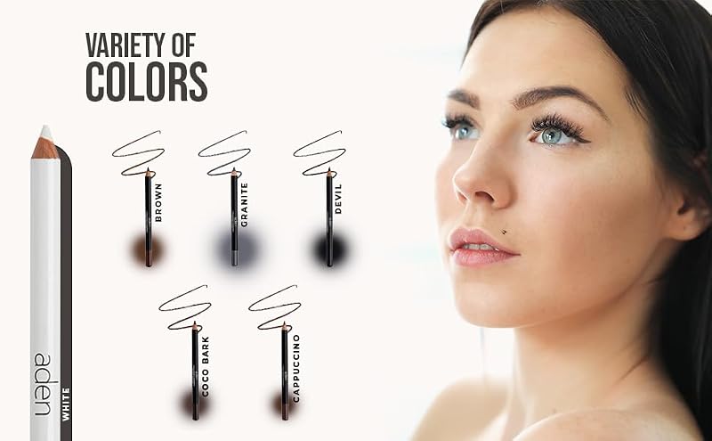ADEN Waterproof Eyeliner Pencil – Brown, Hypoallergenic