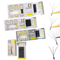 3D+4D+5D+3DD-6D 4 Pieces W Shape Eyelashes EXTENSIONS Combination Sale(0.07D-MIX8-15mm)