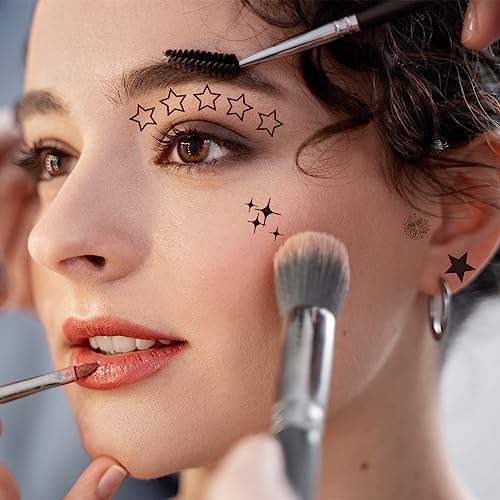 Letter Temporary Tattoo Female Girl, 12 Black Forged English Letters, Flowers English Letters waterproof Tattoo Stickers, for Adult Children's Body Arm Birthday Party Gifts