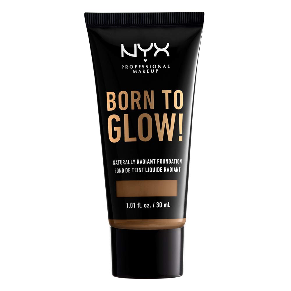 NYX PROFESSIONAL MAKEUP Born To Glow Naturally Radiant Foundation, Medium Coverage - Deep Sable