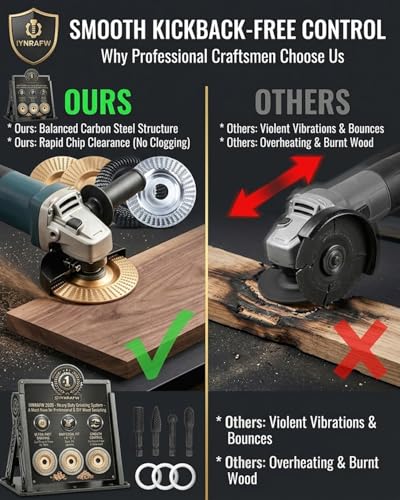 Wood Carving Disc Set for 4" & 4.5" Angle Grinders - Tungsten Carbide