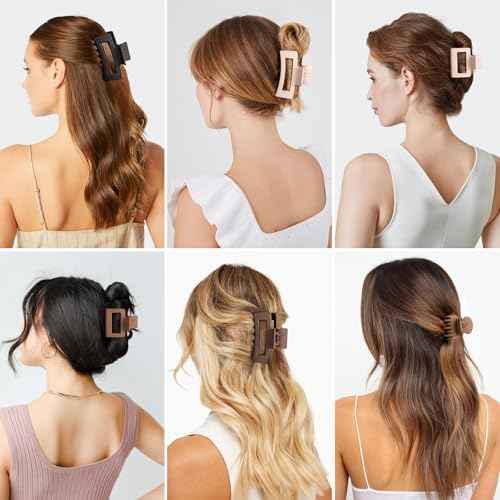 3 Styles Hair Clips for Women - 12 PCS Small Medium Big Claw Clips for Thin Thick Hair, Neutral Colors
