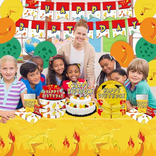 Yellow Lightning Birthday Party Decorations Set for 20 Guests