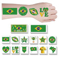 ZH BOCO ARTS Brazil Flag Temporary Tattoos Waterproof 56pcs for World Cup & Sports Fans