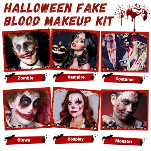 Halloween Fake Blood Makeup Kit 4pcs - Washable SFX