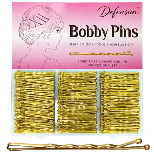 300 Gold Bobby Pins - 2 Inch Metallic Hairpins for All Hair Types