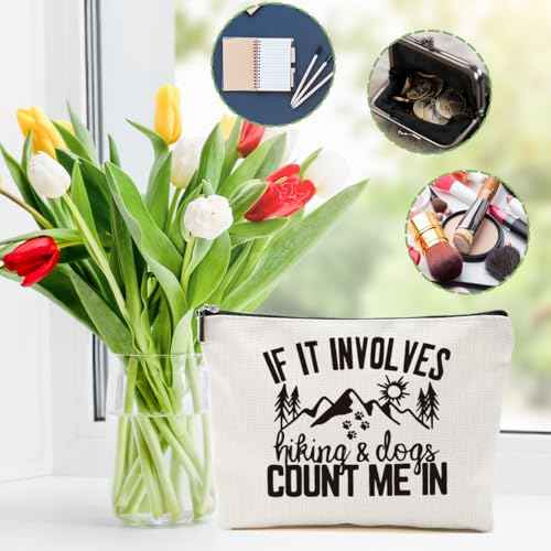 Hiking Gifts Camping Gifts Forest Funny Makeup Bag Cosmetic Bag Zipper Pouch Christmas Thanksgiving Birthday Travel Gifts Dog Mom Gifts for Travelers Women Bestie Friend Nature Lover Sister