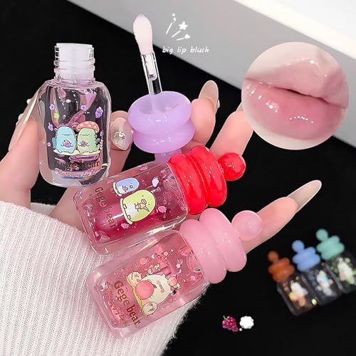 4-Piece Fruit Flavored Lip Gloss Oil Set | Hydrating Honey Pot