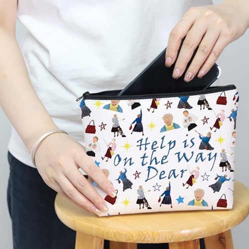 MNIGIU Mrs. Doubtfire Inspired Gift Mrs. Doubtfire Cosmetic Bag Mrs. Doubtfire Fans Gift Help Is On The Way Dear (Way Dear Bag)