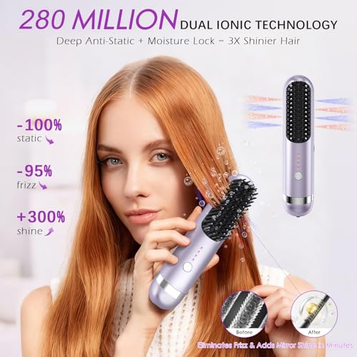 Go Brush Pro 2026 Cordless Hair Straightener, 280M Plasma
