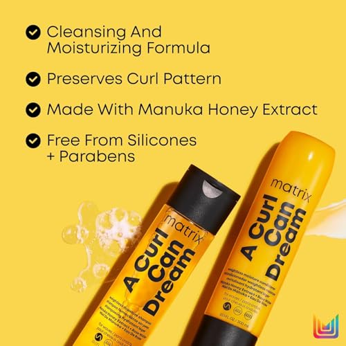 MATRIX A Curl Can Dream Weightless Moisture Shampoo and Conditioner Set | For Wavy Hair | All Day Frizz Control | With Manuka Honey Extract and Rose Water | Silicone Free