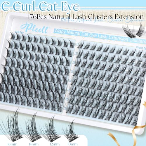Wispy Cat Eye Lash Clusters - 176PCS DIY Eyelash Extensions 10-16MM