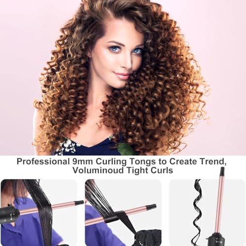 UNOBEY 3-in-1 Ceramic Curling Iron Set with Adjustable Temp for All Hair Types