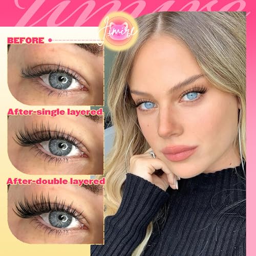 JIMIRE Wispy Lash Clusters with Bottom Lashes - 112 Pcs D-Curl 10-16MM
