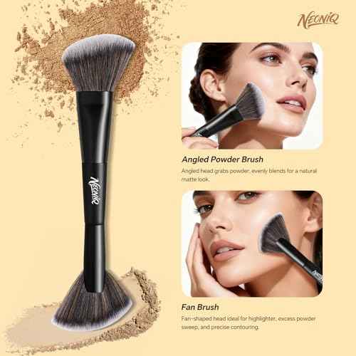 10 PCS Foundation Contour Conceal Brush Set With Bag, Makeup Brushes, Double-End Multi-functional Brushes for Foundation Powder Blush Eyeliner Eyeshadows, Professional Face Brush Set£¨Black£©