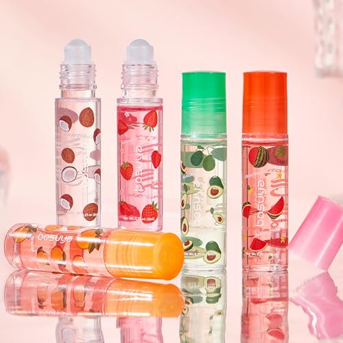 6-Piece Roll-On Lip Gloss Set, Moisturizing Fruit Flavors