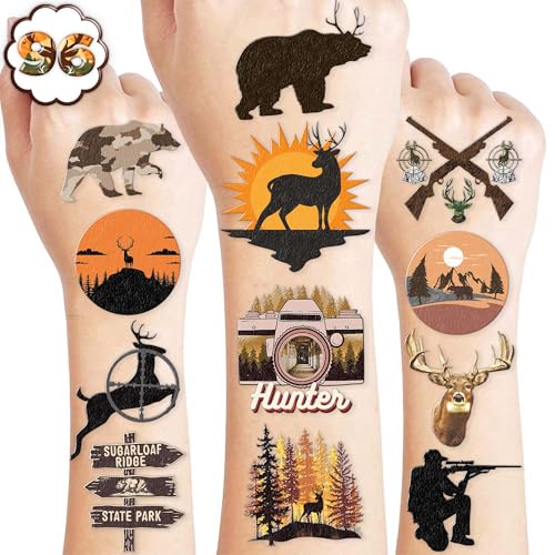 Hunting Temporary Tattoos Party Favors - 96 Pieces
