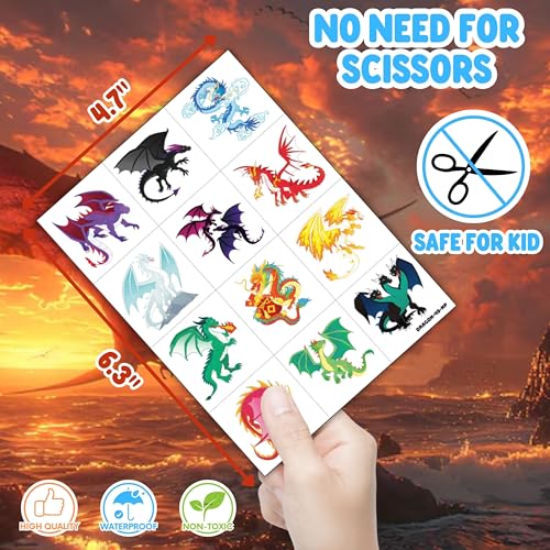 Dragon Party Favors Set - 48 Tattoos & 24 Punch Balloons