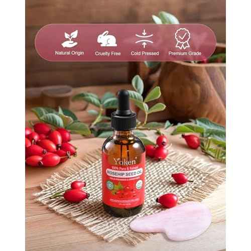 Organic Rosehip Seed Oil for Face,100 USDA Pure Rosehip Oils for Skin,Scars,Hair & Nails.2 fl Oz Cold Pressed Rose HIPS Oils for Skin Care, Anti-Aging, Scar Treatment, GUA SHA Massage Carrier Oil