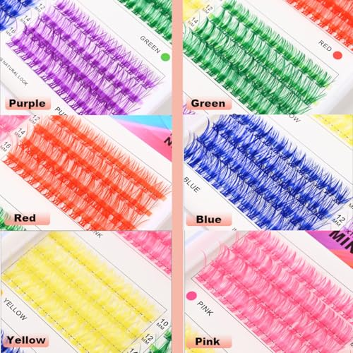 3D Colored Lash Clusters 312 Pcs Fluffy Faux Mink 10-16mm