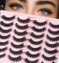 FenixLash Natural Cat Eye False Eyelashes - Wispy Mink Strip Lashes