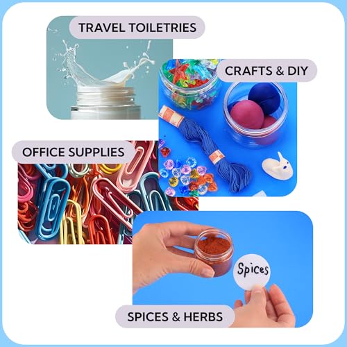 Plastic Jars with Lids - 4 OZ Small Plastic Containers - 24 Pack - Travel Cosmetic Containers for Creams - Leak Proof Clear Jar with White Lids