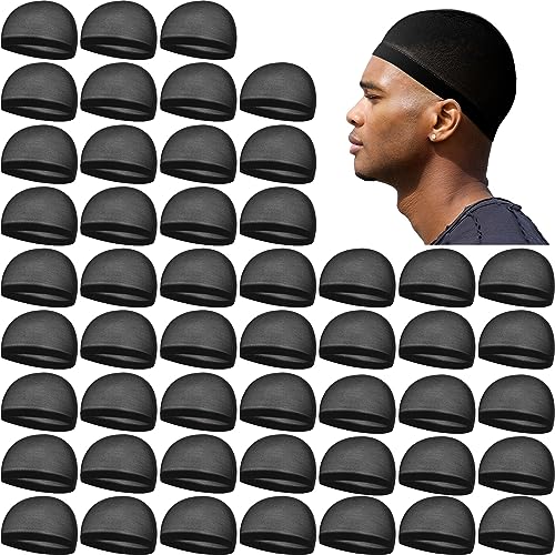 Ramede 50 Pcs Stocking Wave Cap for Men Adult Stretchy Nylon Skull Cap Wave Caps Lightweight Beanie Caps Waves Sleeping Caps Stocking Caps for Man Women