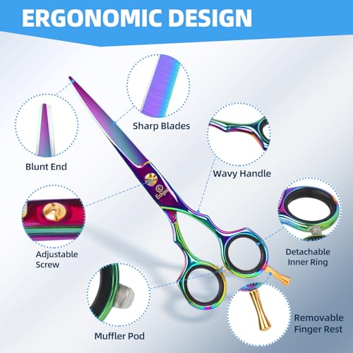 Professional 6.5-Inch Hair Scissors Set - Thinning & Straight Shears