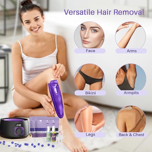 BLITZWAX Brazilian Bikini Wax Kit with Digital Warmer & 51 Items