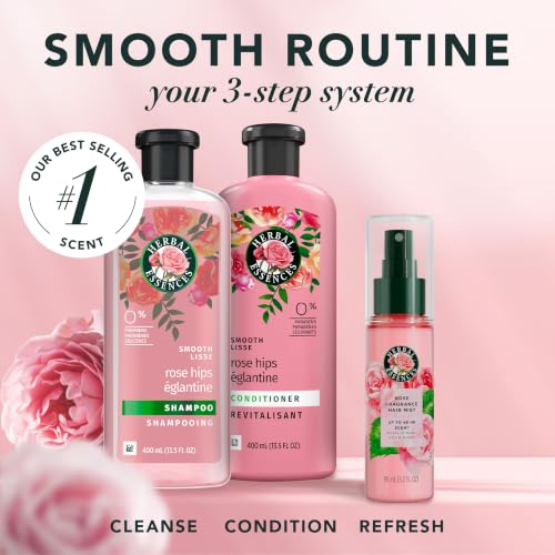Herbal Essences Rose Hips Smooth Hair Care Set - Shampoo, Conditioner, Fragrance Mist