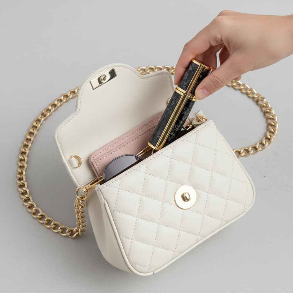 Ms Lovely Pearlescent Travel Perfume Atomizer Bottle – 5ml Refillable Mini Spray for Purse, TSA Approved Portable Fragrance Dispenser (Black with Gold)