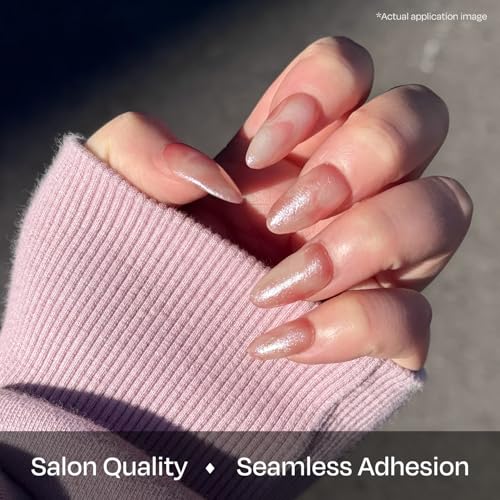 ohora Semi Cured Gel Nail Strips - Misty Blossom Marble Pink