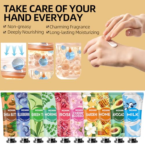 MZANK 14-Pack Travel Size Hand Cream Gift Set for Dry Cracked Hands