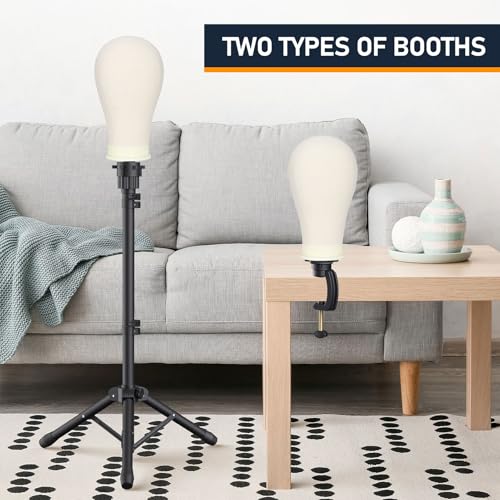 Hemndic Wig Stand with 22" Canvas Head - Adjustable Tripod