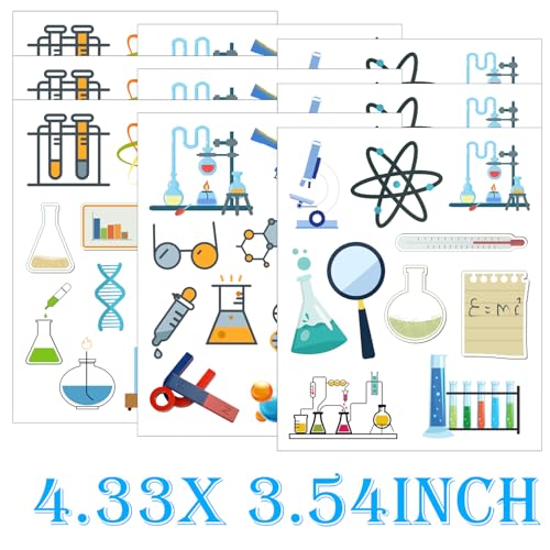 370 Pcs Science Party Temporary Tattoos Stickers Future Mad Scientist natural science Arts Birthday Party Favors Decorations Tattoo