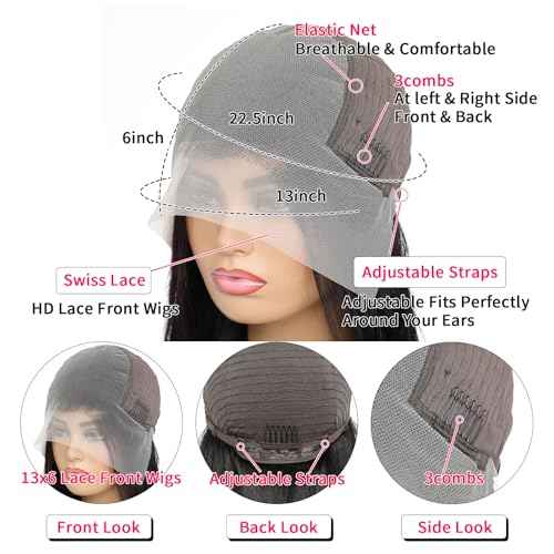 13x6 Water Wave Lace Front Wigs Human Hair Wigs 10A 30 Inch 250 Density HD Transparent Wet and Wavy Lace Front Wigs Human Hair Glueless Deep Curly Lace Frontal Wigs Pre Plucked for Women