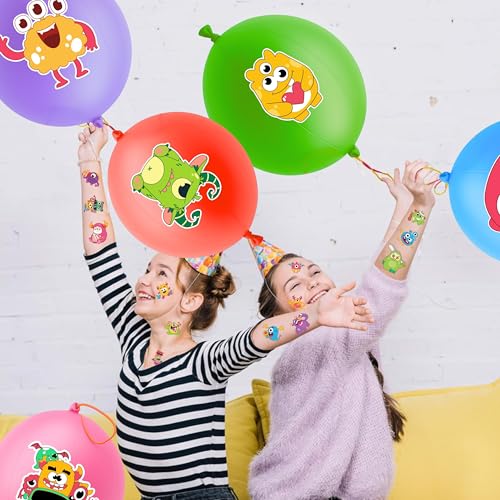 Monster Party Favors Set - 72 Pc Bundle with Balloons & Tattoos