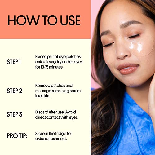 Winky Lux Wakey Wakey Hydrogel Eye Patches ? Cooling Under Eye Patches for Puffiness, Dark Circles & Bags, Infused with Caffeine, Vitamin C & Hyaluronic Acid