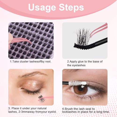 Fenshine Cluster Lashes 9-15mm DIY Eyelash Extension Kit (144pcs)