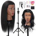 100% Human Hair Mannequin Head 18" with Tripod Stand