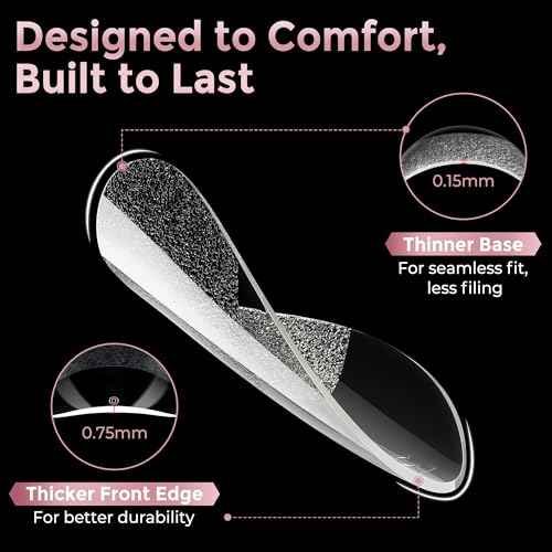 Short Almond Nail Tips, 240pcs Soft Nail Gel Tips Pre-Shaped Acrylic Fake Nails, Half Matte Full Cover Clear Gelly Press on Flase Nail Tips for Extension Nail Manicure Home DIY 12 Sizes Gelly Tips