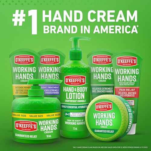 O'Keeffe's Hand and Body Lotion with Glycerin and Shea Butter - 12 oz Pump (1 Pack) - Daily Essential Hydration, Heals & Relieves Extremely Dry Skin