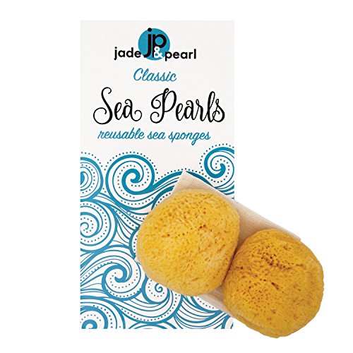 Sea Pearls- Reusable Natural Sea Sponges, Classic Medium 2 Count
