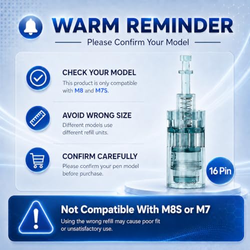 10Pcs M8 M7S Microneedling Cartridges 16-Pin Replacement Refills