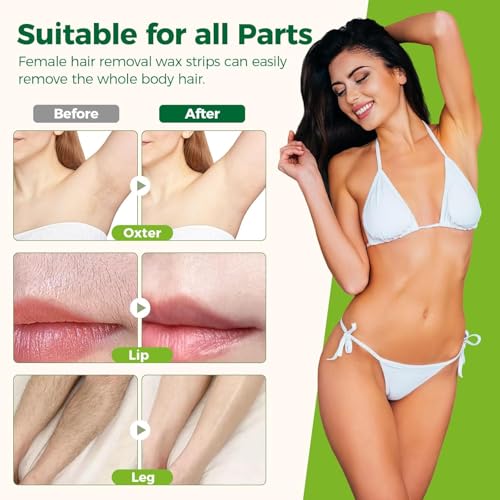 Body Wax Strips for Hair Removal: 60 Strips (40 Large, 20 Small) & 5 Oil Wipes ? Gentle & Fast for Body & Face ? Ideal for women& Men Home & Travel (1 pack)