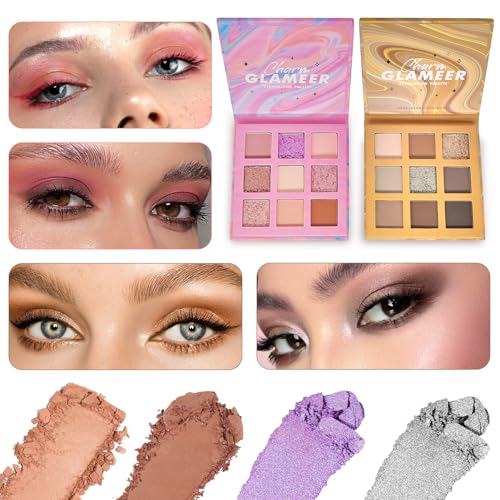 GLAMEER 18-Color Eyeshadow Palette - Matte & Shimmer