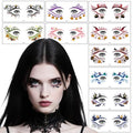 10 Pcs Halloween Eye Tattoos,Colourful Spider Web and Bat Design Eye Tattoos Temporary,Waterproof Sweatproof Day of the Dead Makeup, Halloween Temporary Tattoo for Women Men Party Cosplay