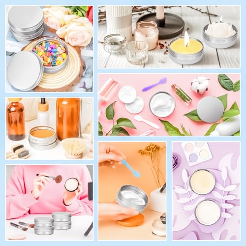 8-Pack 4oz Aluminum Tin Jars with Screw Lids for DIY & Storage