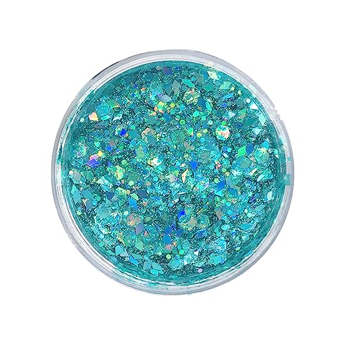 Mermaid Blue Holographic Body Glitter Gel – Water-Based, Vegan