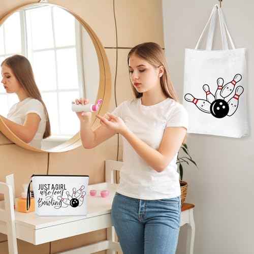 Sieral 2 Pcs Animal Lover Bag Gift for Women Travel Cosmetic Bags Portable Makeup Zipper Pouch Canvas Tote Bag Reusable